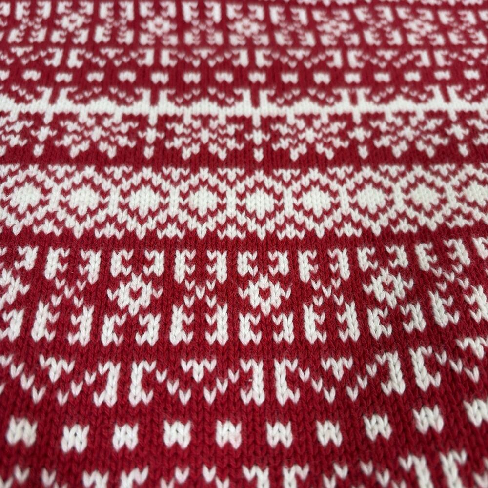 Hanna Andersson Girls Sweater Dress Red White Nordic Fair Isle Knitted sz 150/12 - Picture 8 of 9
